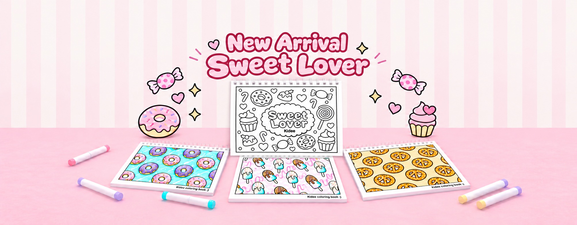 สมุดระบายสี Sweet Lover ลายขนมหวาน คอลเลกชันใหม่จาก Kidee